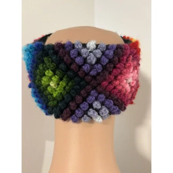 La Vicunita Peru Baby Alpaca Rainbow Color Knit Ski Winter Headband One Size NWT - Picture 3 of 5